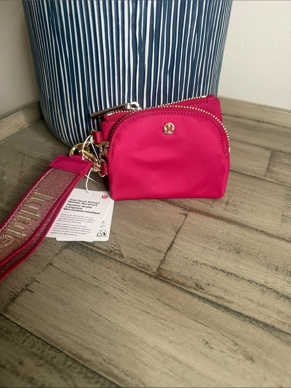 Lululemon Dual Pouch Wristlet *Metallic Wordmark